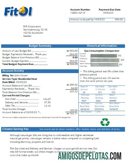 Projeto de lei comercial de serviços públicos de gás Fitol, SCR modelo